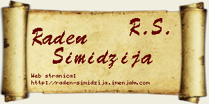 Raden Simidžija vizit kartica